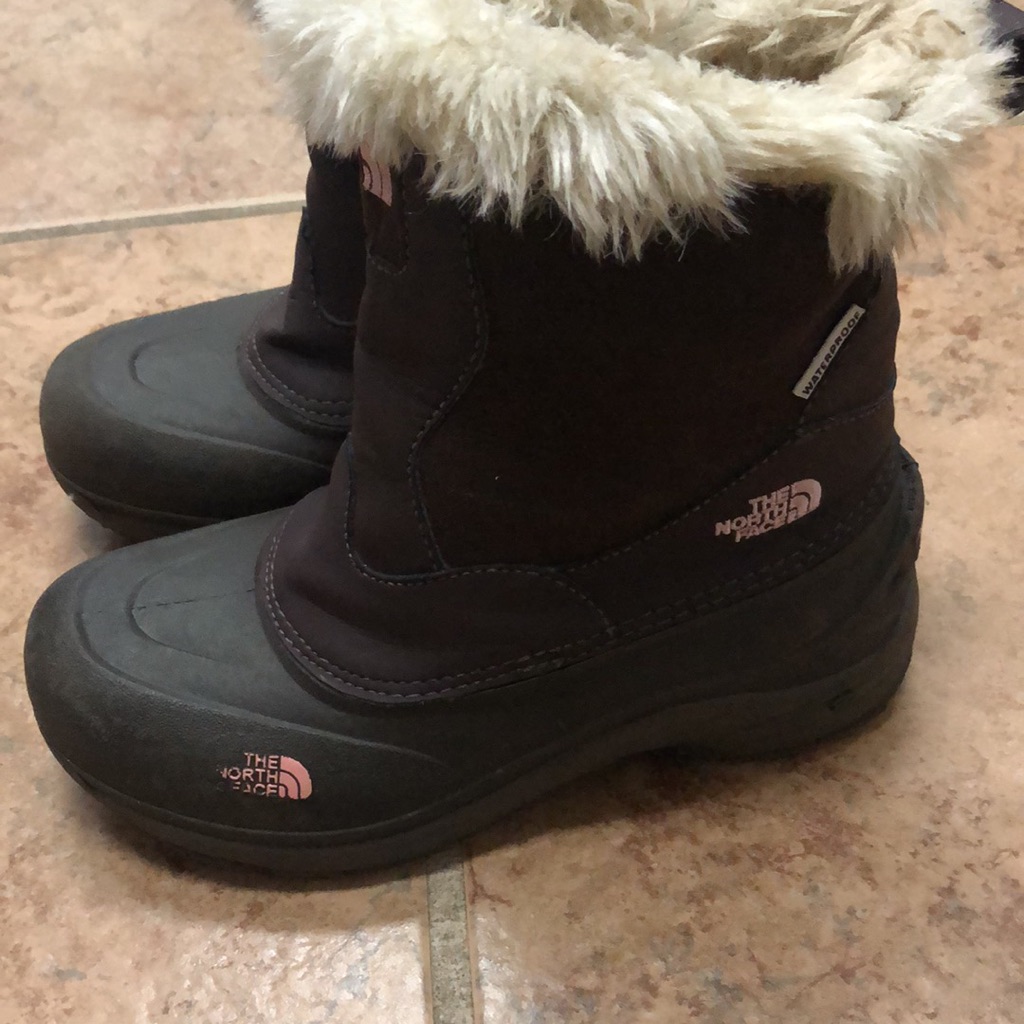 The North Face Greenland Zip Waterproof Winter Boot Brownie Brown Girls Size 3